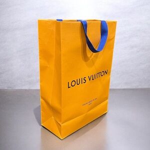 LV Vibrant Orange Bag with Blue Handles